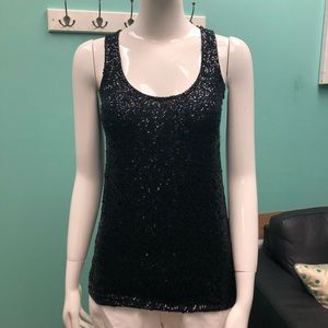 J. Crew Black sparkle tank top